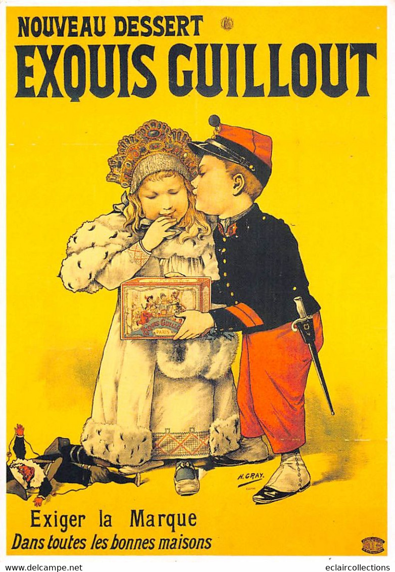 Thème.  Publicité Alimentaire  Dessert  Exquis Guillout  Tirage En 10x15 D'une Reproduction D'origine   (voir Scan) - Publicité