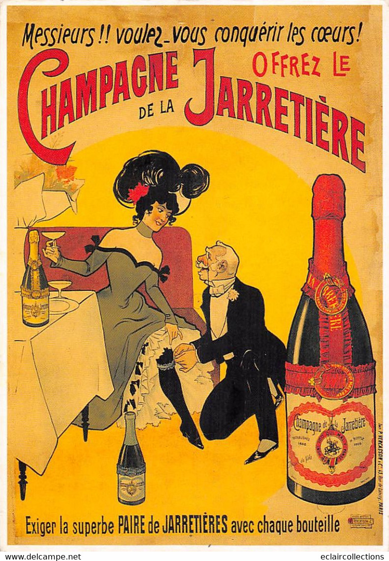 Thème.  Publicité Alcool  Champagne De La Jarretière   Tirage En 10x15 D'une Reproduction D'origine   (voir Scan) - Advertising