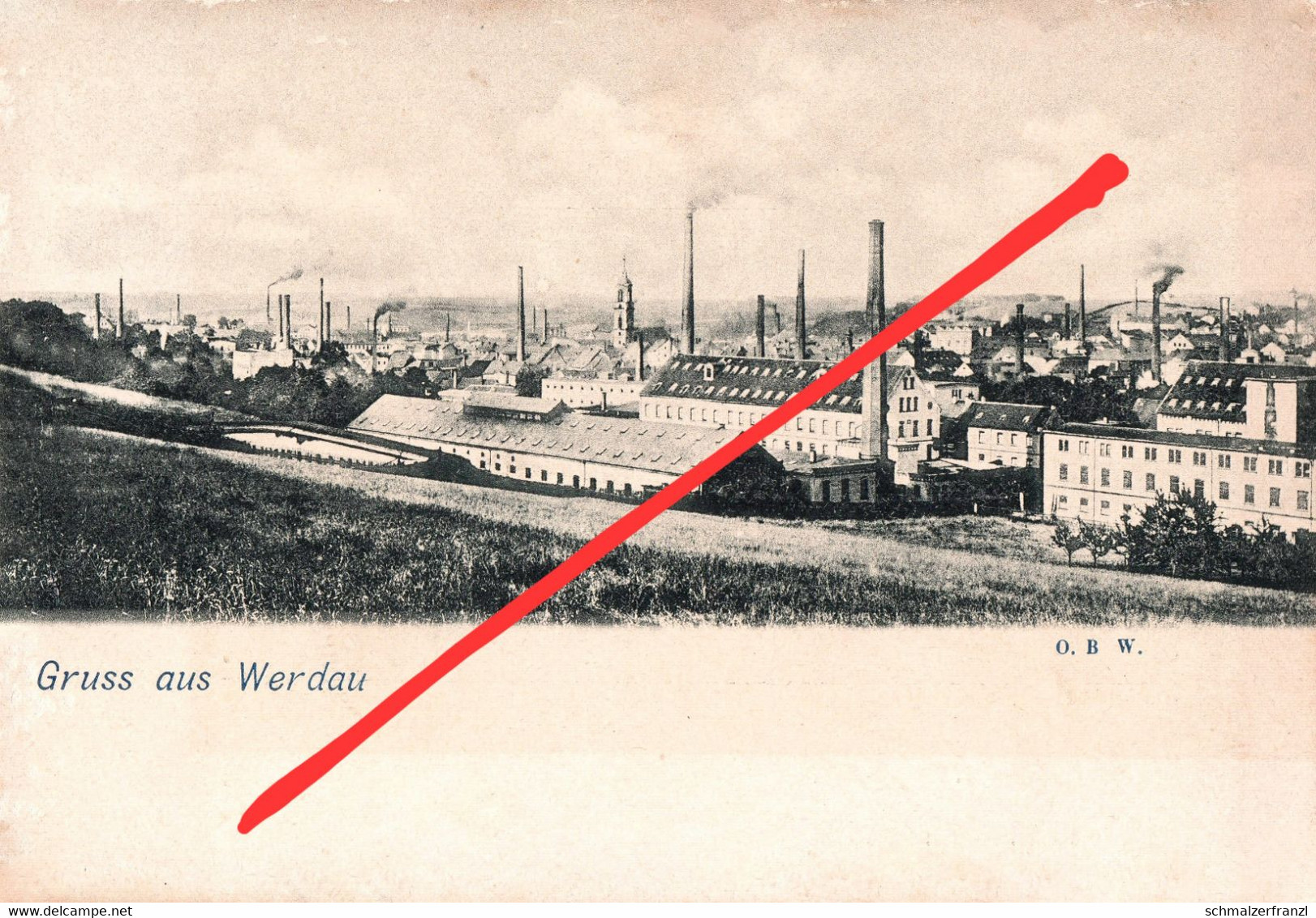 AK Werdau Fabriken Kaserne Lager Blick Bahnhof ? A Langenbernsdorf Fraureuth Neukirchen Leubnitz Crimmitschau Zwickau - Werdau