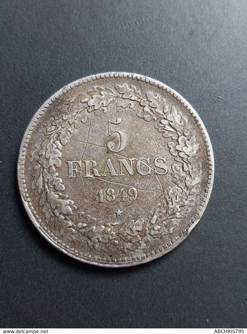 LEOPOLD PREMIER 5 FRANCS 1849 - 5 Francs