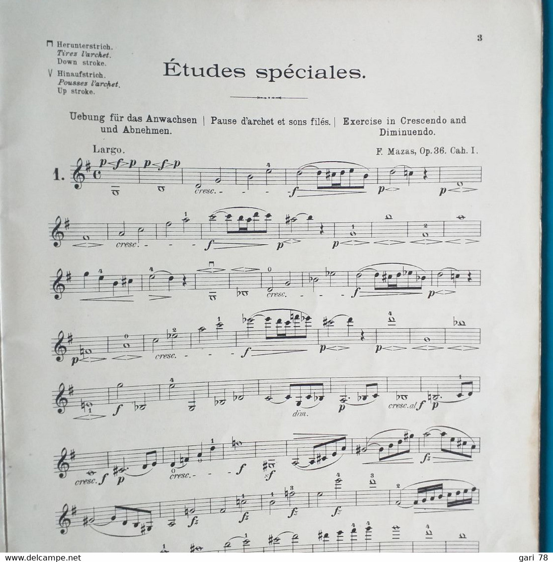 Partition - Edition PETERS N° 1819 - MAZAS - Etudes Spéciales - Opus 36 - Suite 1 - M-O