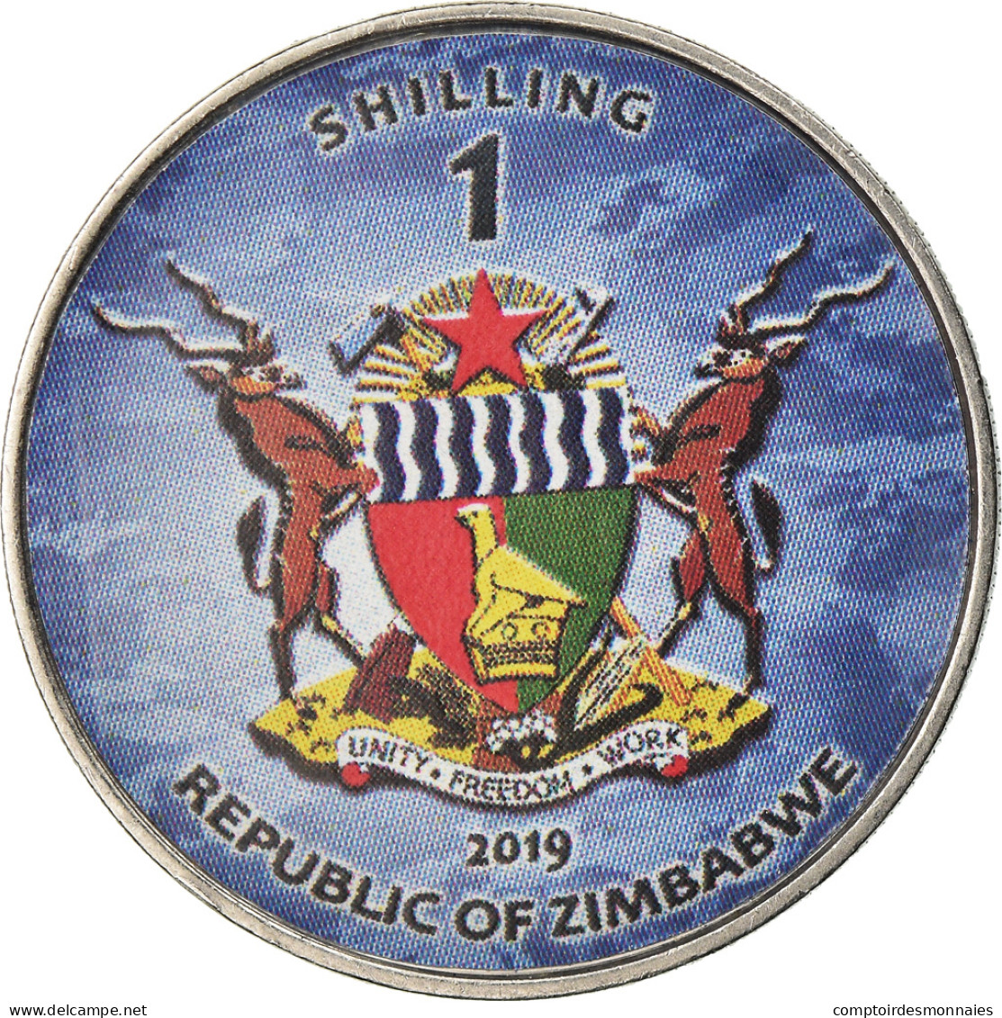 Monnaie, Zimbabwe, Shilling, 2019, Warship -  Porte-avions Charles De Gaulle - Zimbabwe