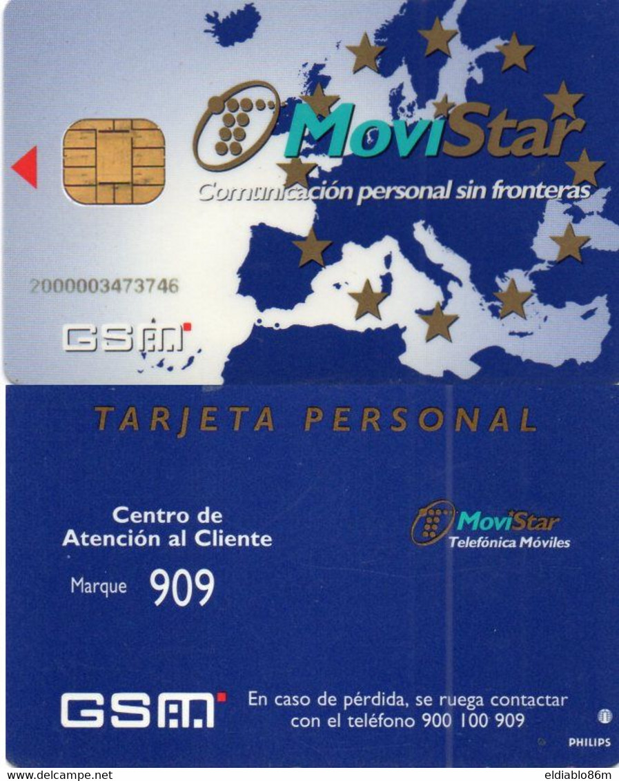 SPAIN - GSM CARD - MOVISTAR - ISO FULL SIZE CARD - Telefonica