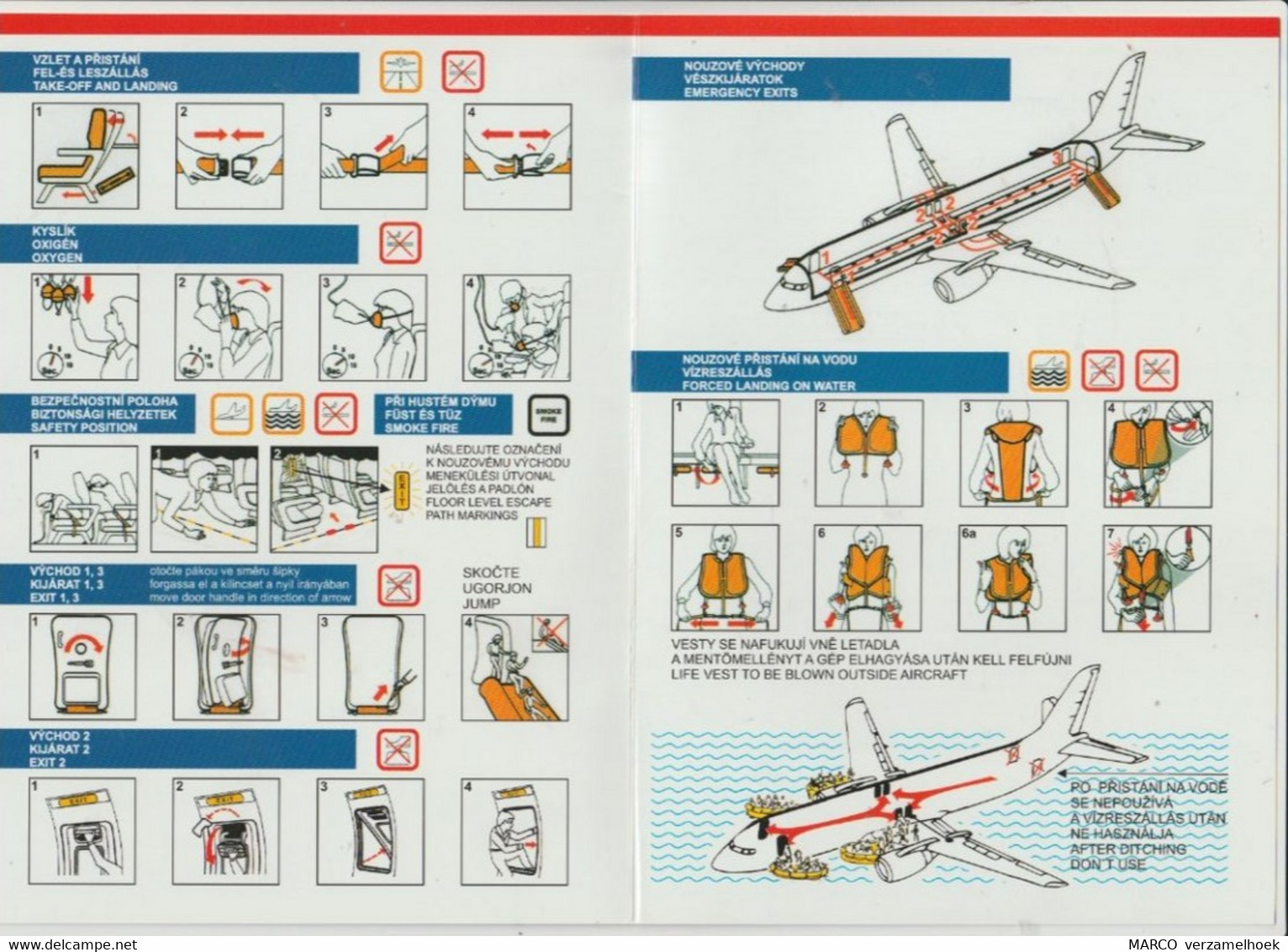 Safety Card Canaria Travel Service Boeing 737-800 The Biggest Czech Airline Company - Consignes De Sécurité