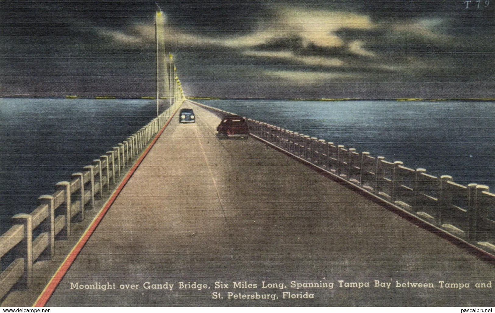 TAMPA - MOONLIGHT OVER GANDY BRIDGE - SPANNING TAMPA BAY BETWEEN TAMPA AND ST PETERSBURG - Tampa