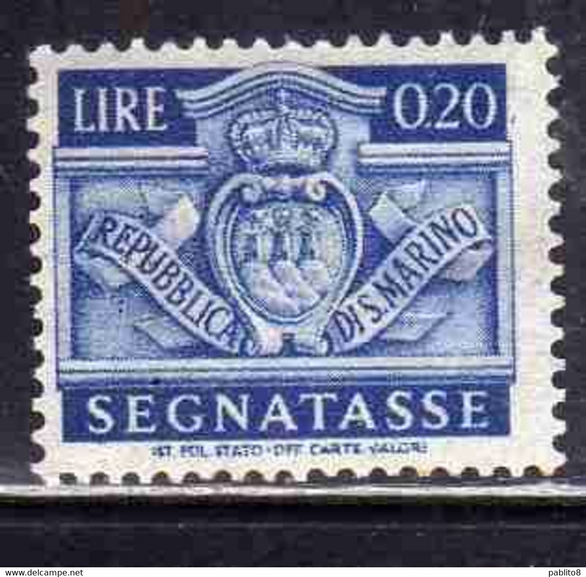 REPUBBLICA DI SAN MARINO 1945 SEGNATASSE POSTAGE DUE TASSE TAXE CENT. 20c  (0,20) MNH - Strafport