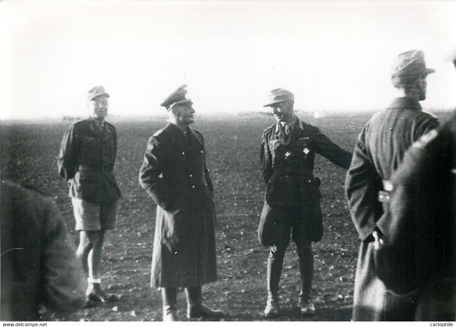 Photo 18x13 Cm TIRAGE ARGENTIQUE - Soldats Et Officier Du 3eme REICH - Guerre 39/45 WW2 - War, Military
