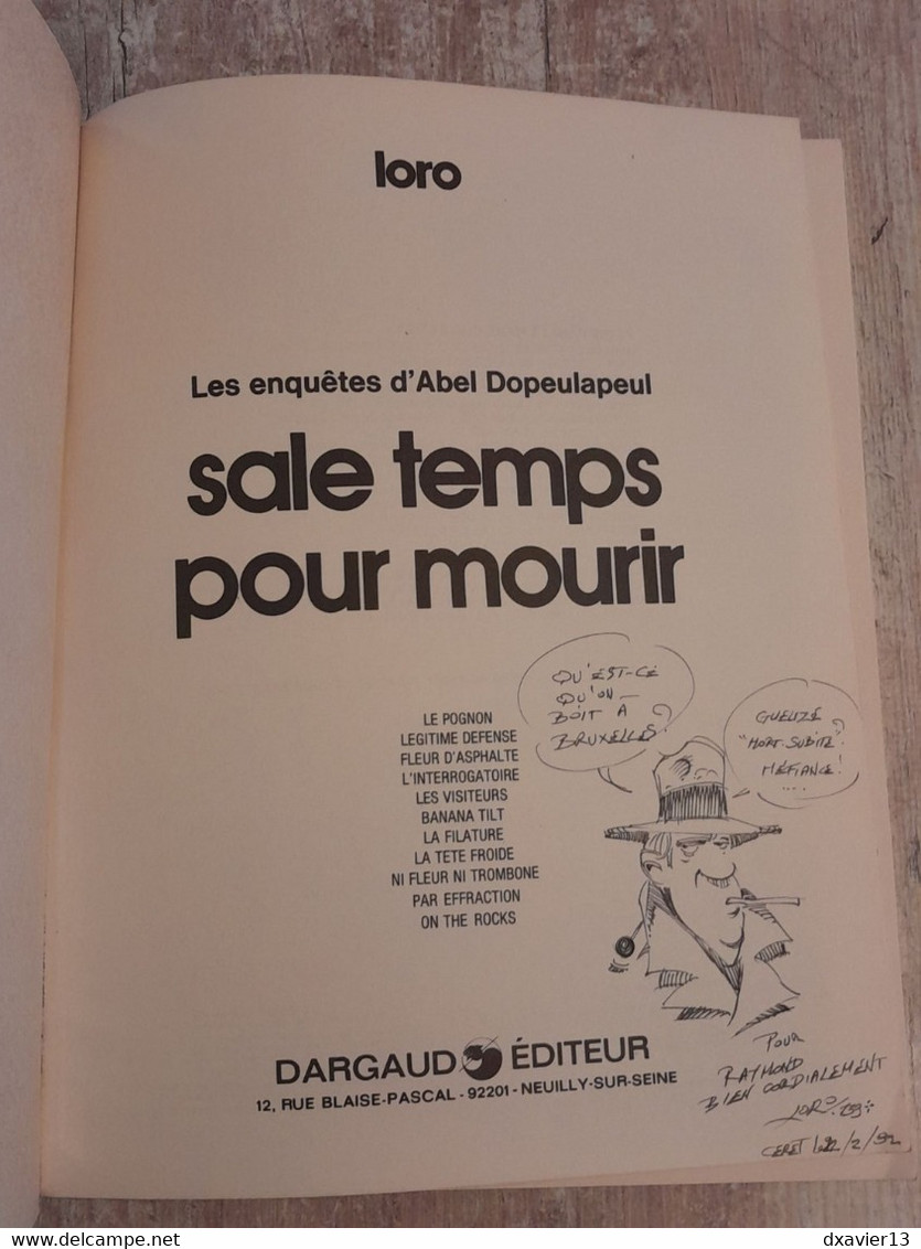 Bande Dessinée Dédicacée -  Collection Pilote 20 - Sale Temps Pour Mourir (1979) - Widmungen