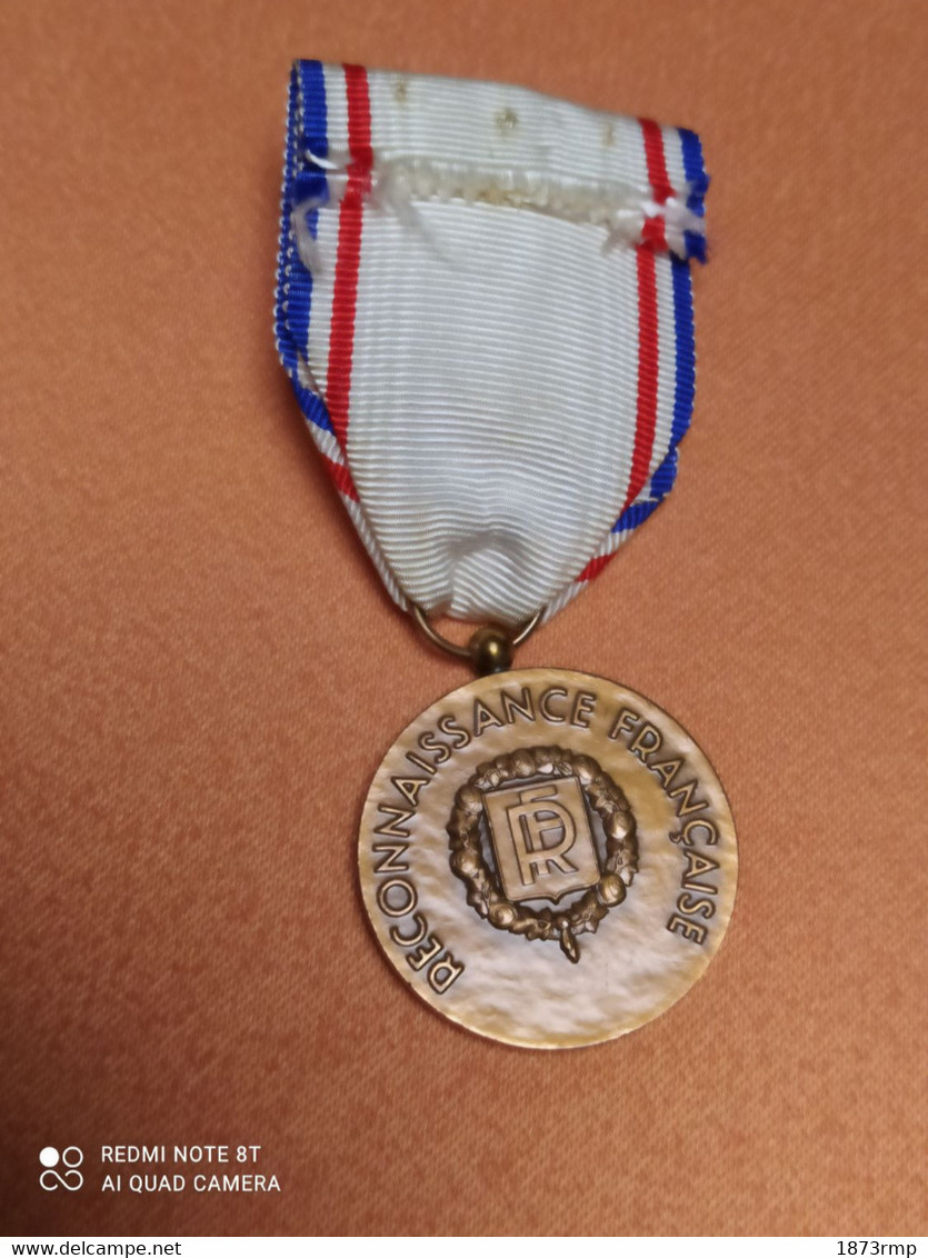 MÉDAILLE DE LA RECONNAISSANCE FRANCAISE, BRONZE, 39/45 WW2 - France