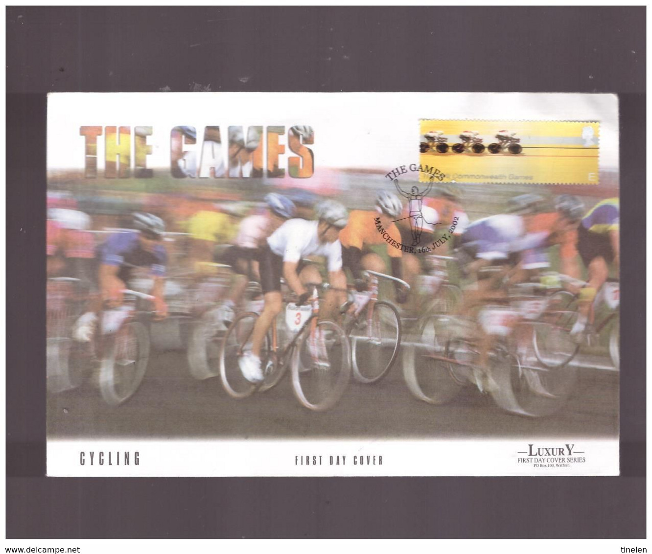 INGHILTERRA -'E' 2002 C/W CYCLING FIRST DAY COVER - 2001-2010 Dezimalausgaben