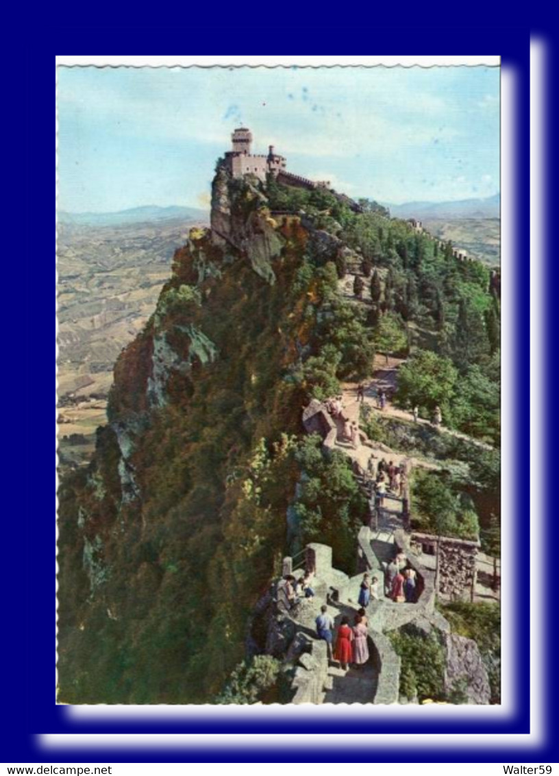 1960 San Marino Saint Marin Ak Postcard Posted To Italy Carte 3scans - Covers & Documents
