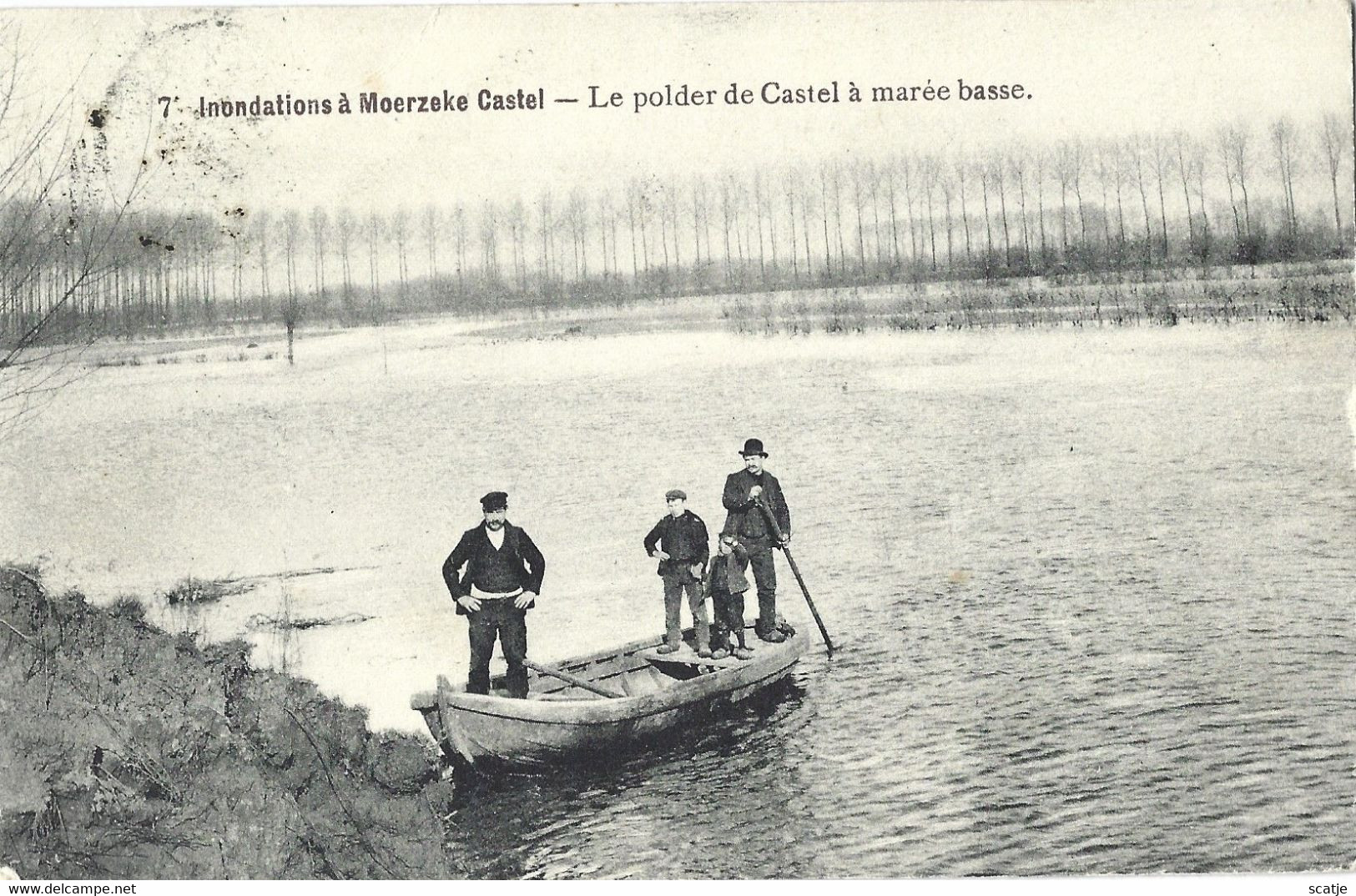 Castel  -  Moerzeke.   -   Le Polder De Castel à Marée Basse.   -   1906   Anvers - Hamme