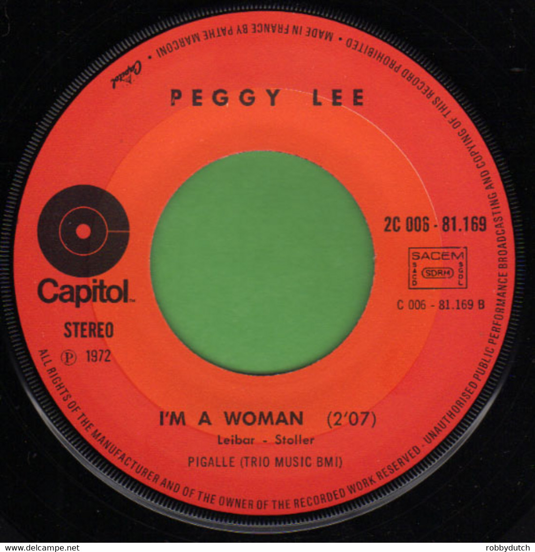 * 7" *  PEGGY LEE - FEVER (DANCE FOR EVER No.8) (France 1972 EX!!) - Jazz