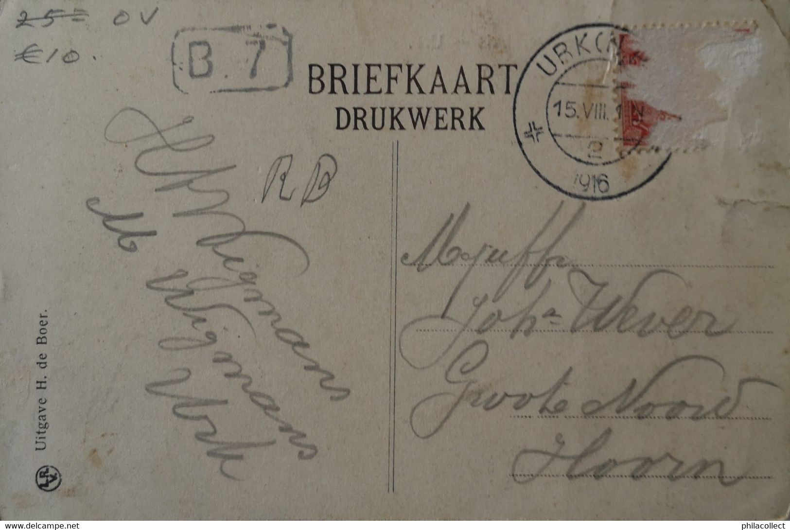 Urk // Raadhuis Met Burgemeestershuis 1916 - Urk