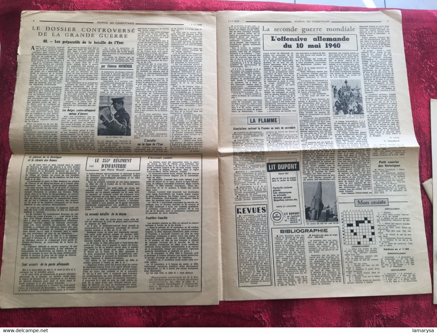 Journal Des Combattants Et De Toutes Les Victimes Des Guerres -☛Nov 1969-☛Revues & Journaux : Après 1945  Français - Francés