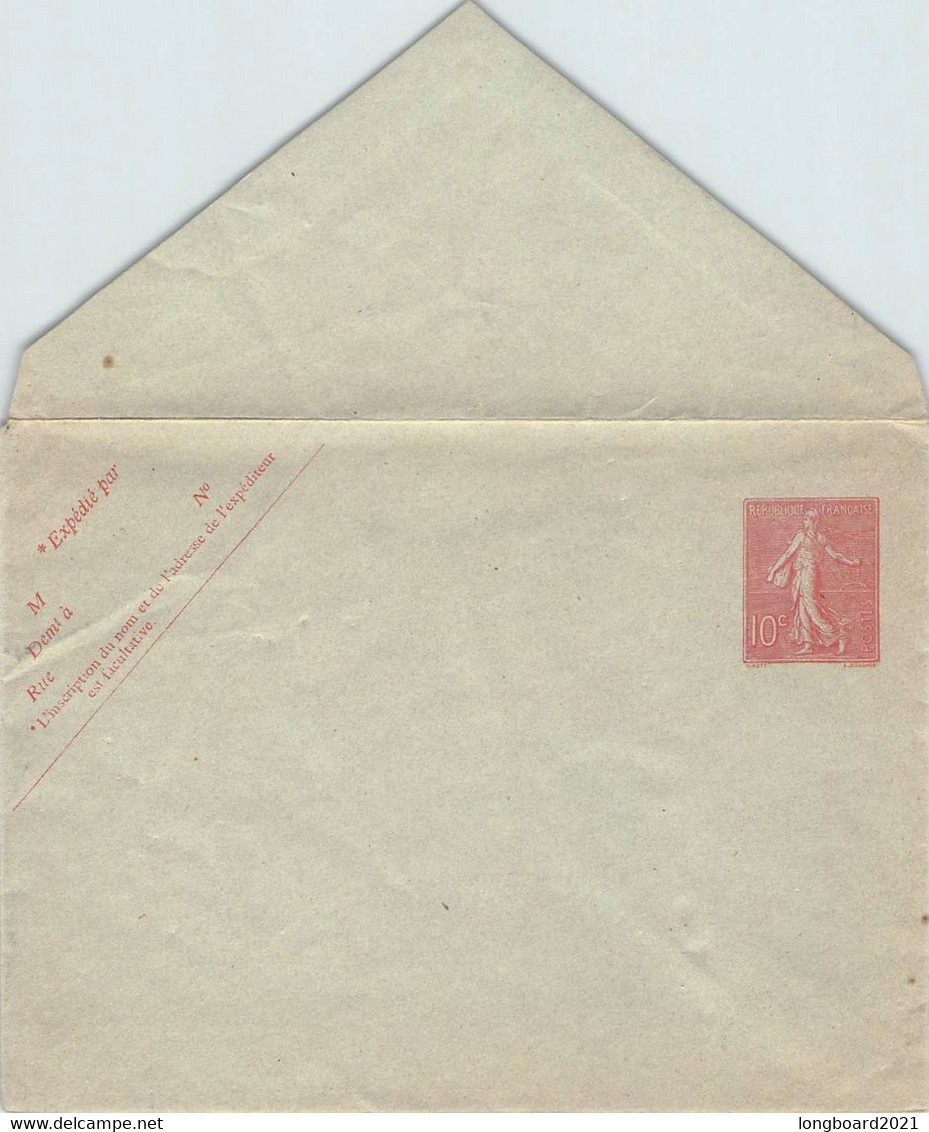 FRANCE - Envelope 10 Cts 1907 Unc Mi #U29a - Prêts-à-marquer