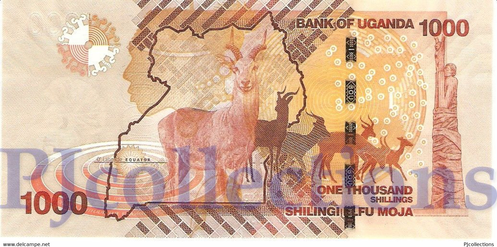 LOT UGANDA 1000 SHILLINGS 2010 PICK 49a UNC PREFIX "AA" X 5 PCS - Uganda