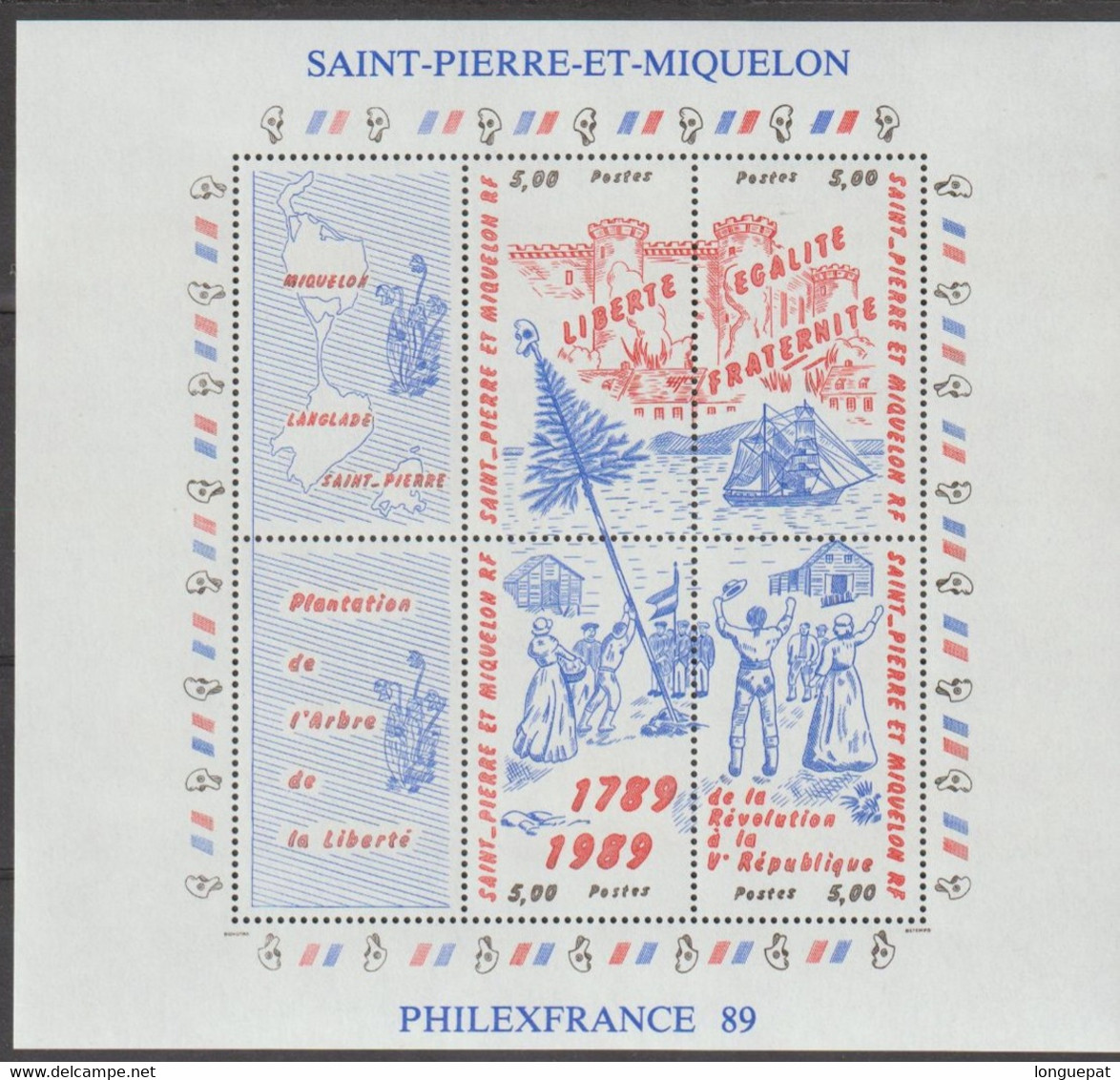 St PIERRE  Et MIQUELON - Bicentenaire De La Révolution Française - "Philexfrance 89" - Blocs-feuillets