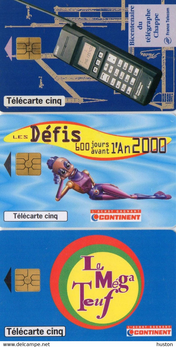 LOT DE 3 TELECARTES  - 5 Unités - REF GN3 / GN372 / GN443 - 5 Unités