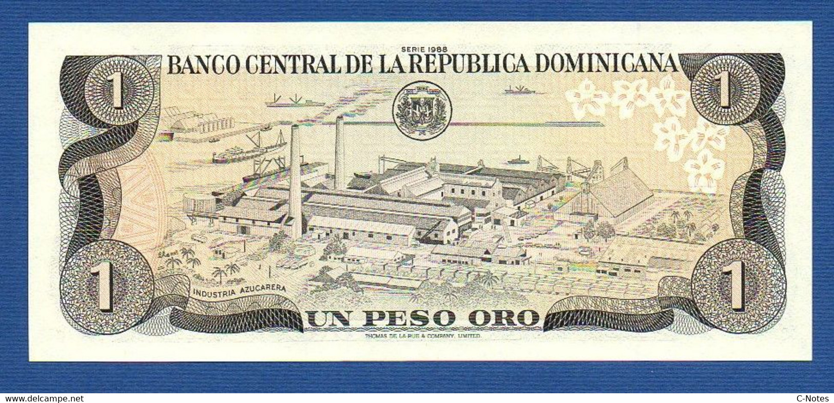 DOMINICAN REPUBLIC - P.126c – 1 Peso Oro 1988 UNC, Serie M 875605 T - Dominicaine