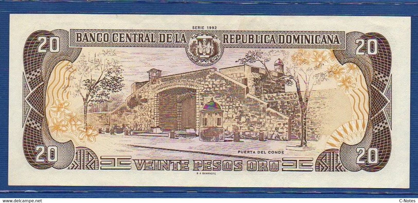 DOMINICAN REPUBLIC - P.139 – 20 Pesos Oro 1992 AUNC, Serie F 956156 J Commemorative Issue - Dominicaine