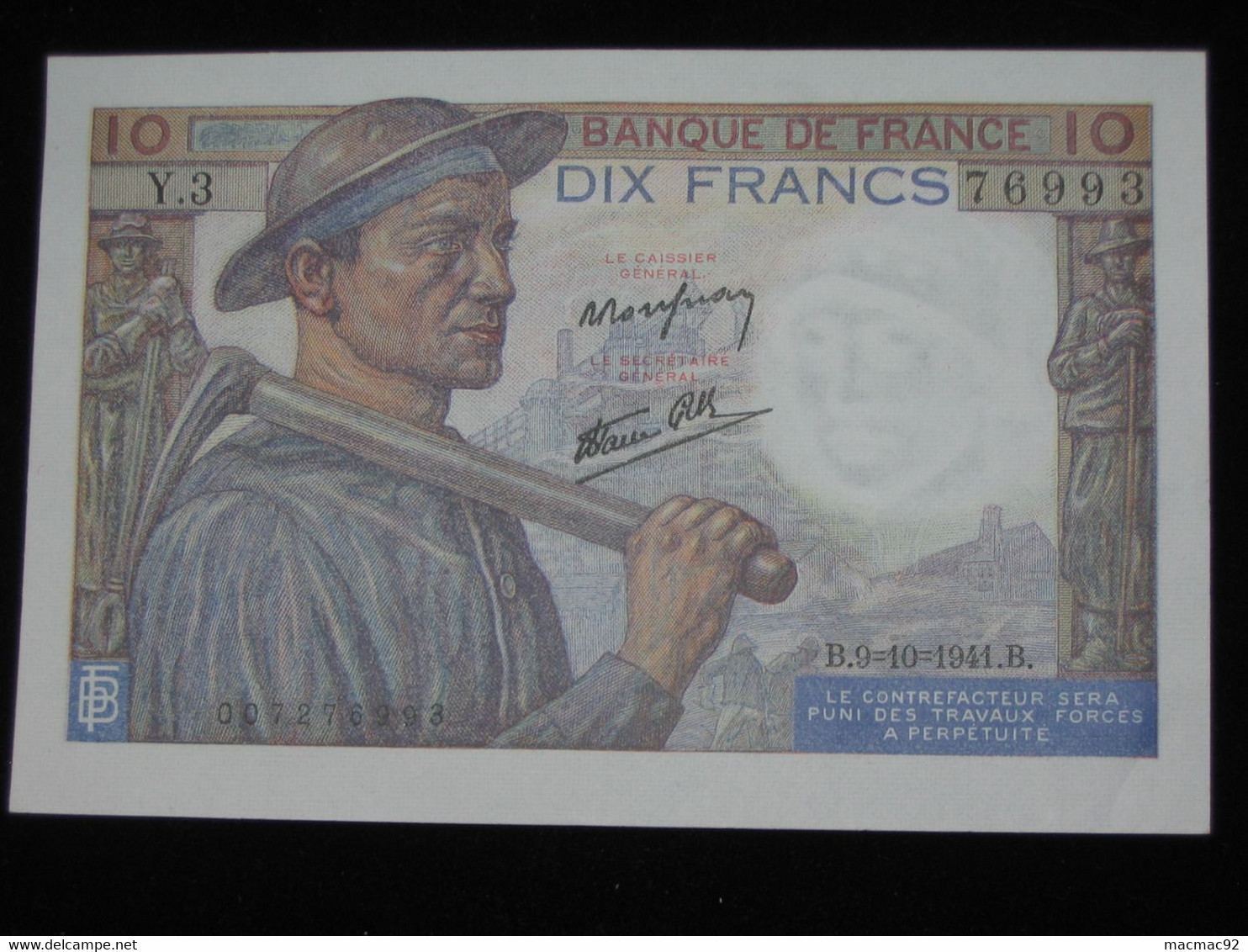 10 Dix Francs MINEUR  9=10=1941   **** EN ACHAT IMMEDIAT **** - 10 F 1941-1949 ''Mineur''