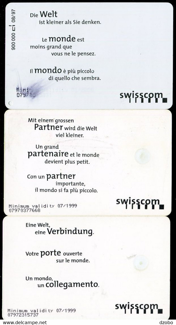 007-SWITZERLAND-PUZZLE 3 Pcs, Taxcard, Public Chip Phone Cards, Used-good Quality, X0.000 Pcs Each, 1997 - Puzzle