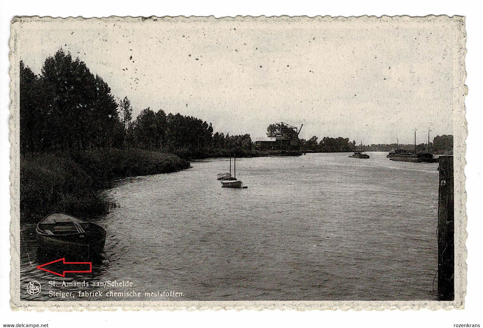 St Sint-Amands Aan De Schelde Fabriek Chemische Meststoffen Binnenschip Barge Peniche (kreukje) - Sint-Amands