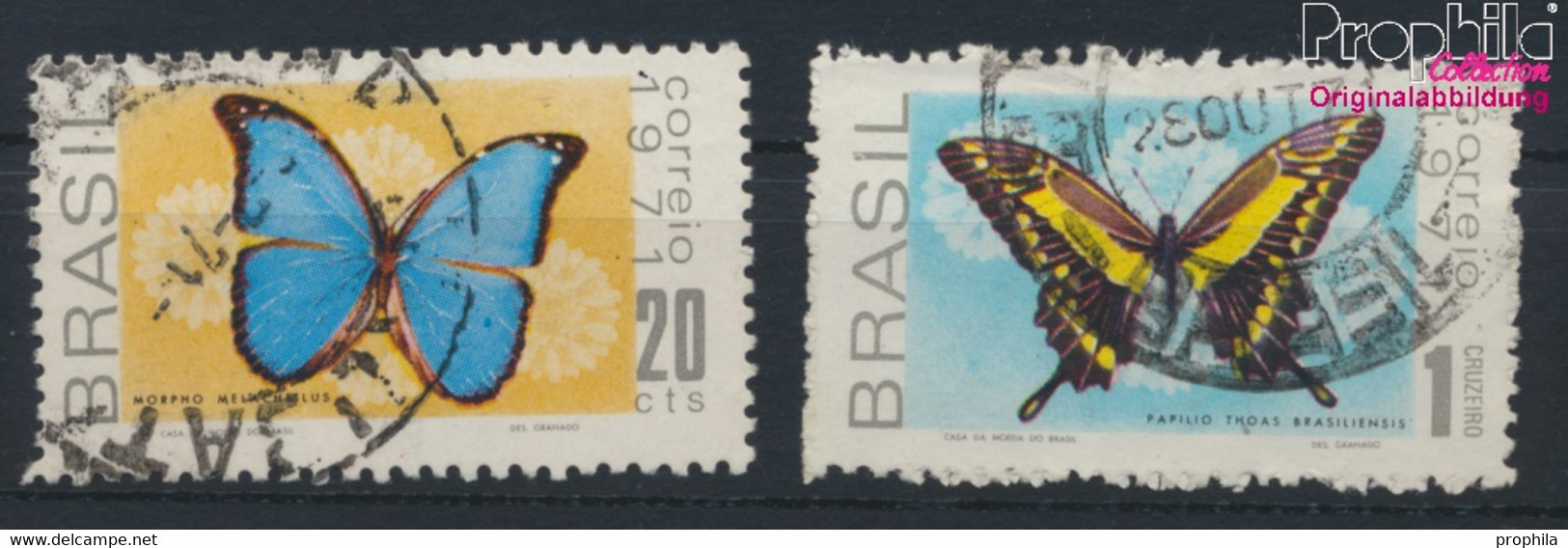 Brasilien 1279-1280 (kompl.Ausg.) Gestempelt 1971 Schmetterlinge (9977141 - Used Stamps