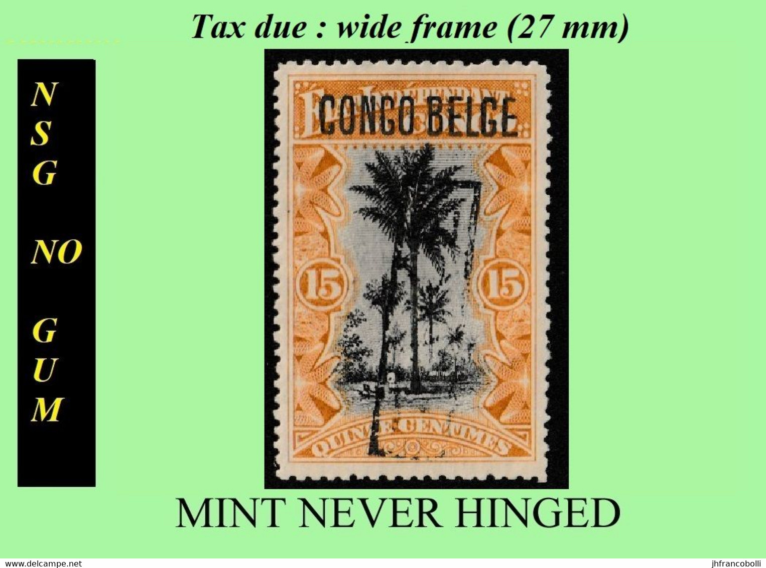 1909 ** CONGO FREE STATE / ETAT IND. CONGO  [3] EIC MNH/NSG TX09 (LARGE FRAME) OCRE PALM TREE NO GUM - Nuovi