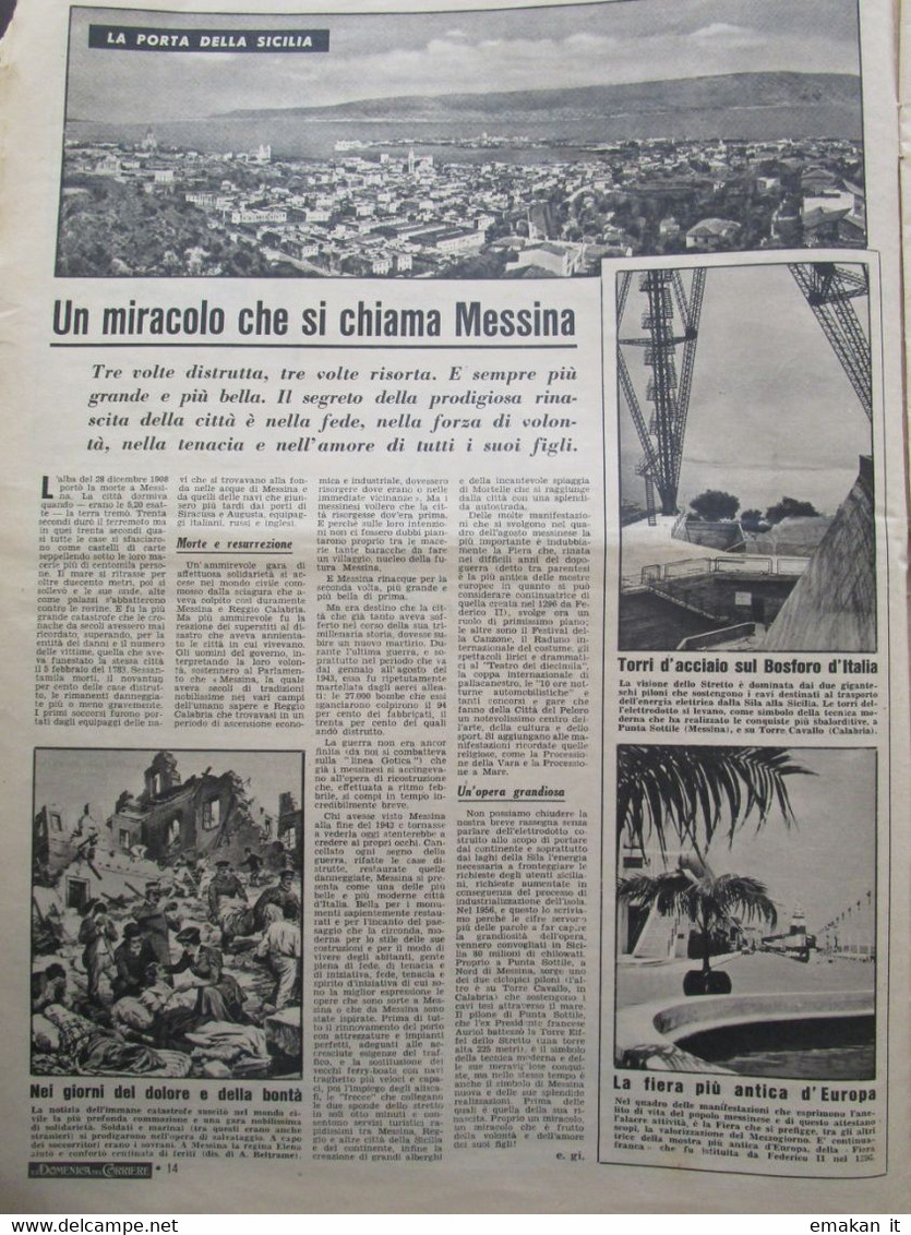 # DOMENICA DEL CORRIERE N 39 / 1957 CAMPIONE D'ITALIA /  VIANI / MESSINA / MOKA EXPRESS / NECCHI - Erstauflagen