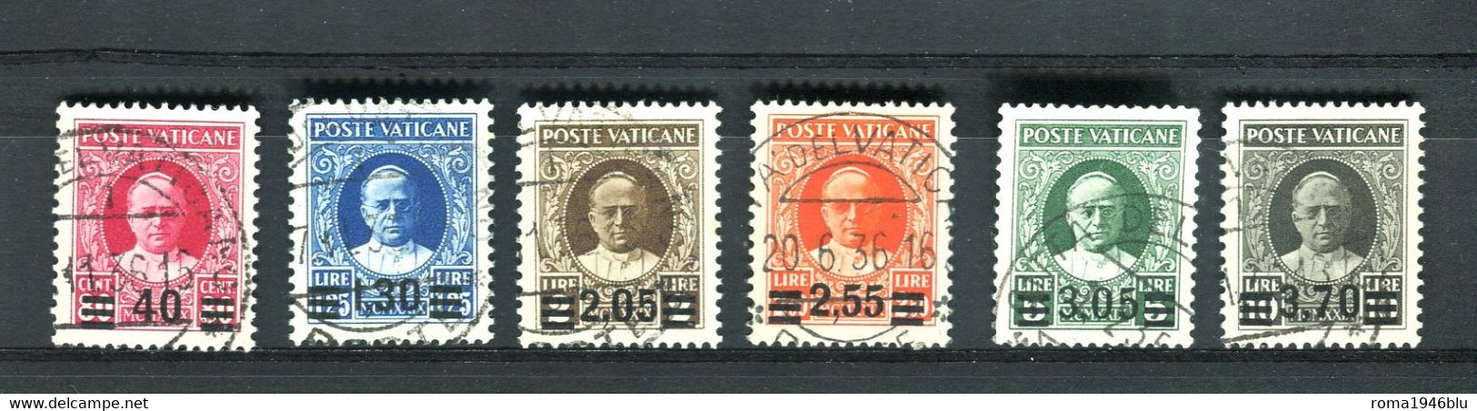 VATICANO 1934 PROVVISORIA SERIE CPL. USATA C. DIENA - Gebruikt