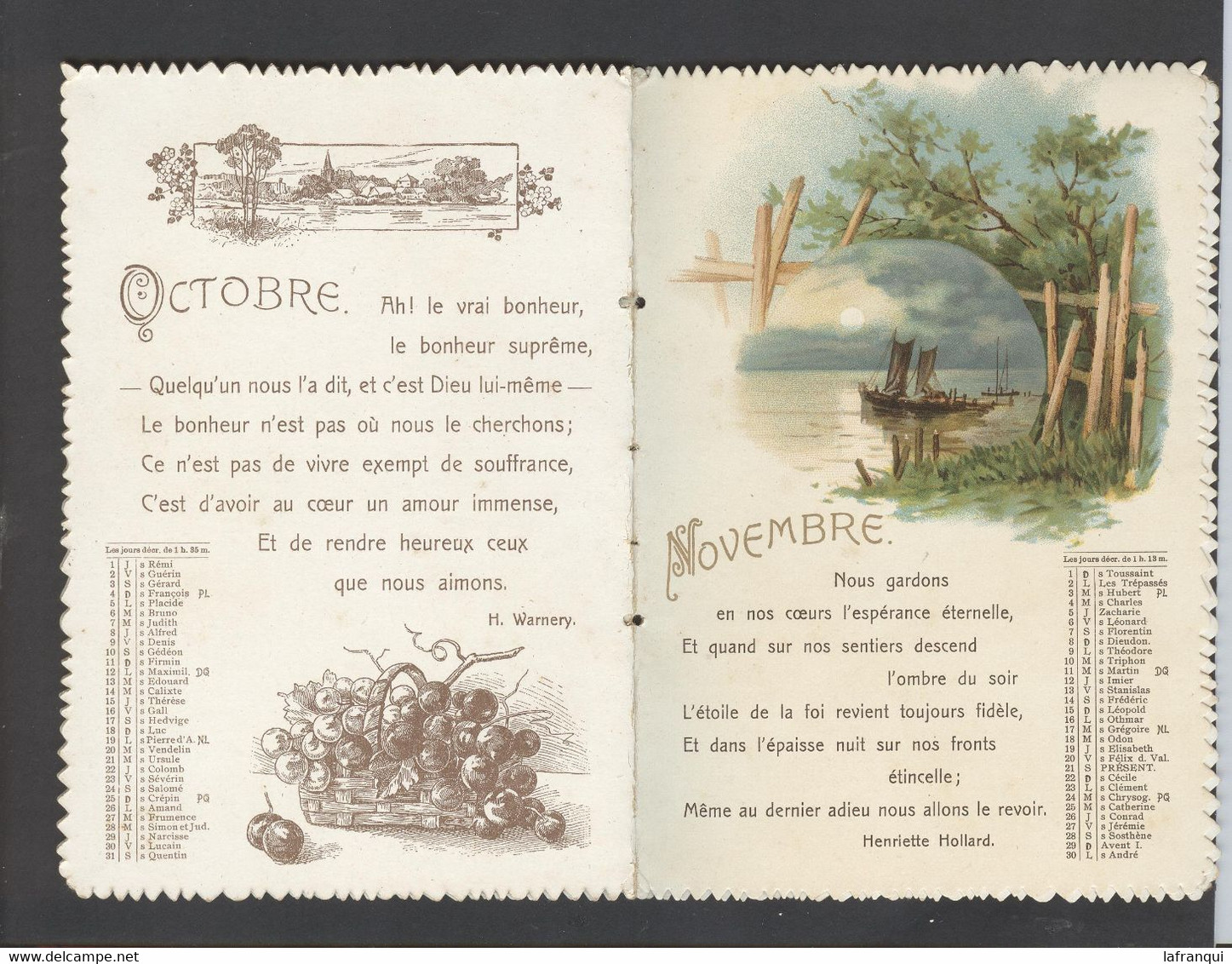 themes div-ref NN866- calendriers - petit  calendrier complet - bonne année 1914- ( 8 scans )-