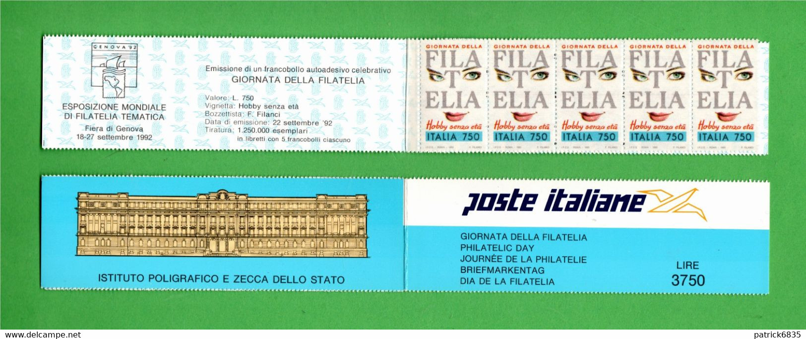 Italia ** - Anno - 1992.- Giornata Della Filatelia.  Libretto L.13 .   MNH.  Vedi Descrizione - Carnets