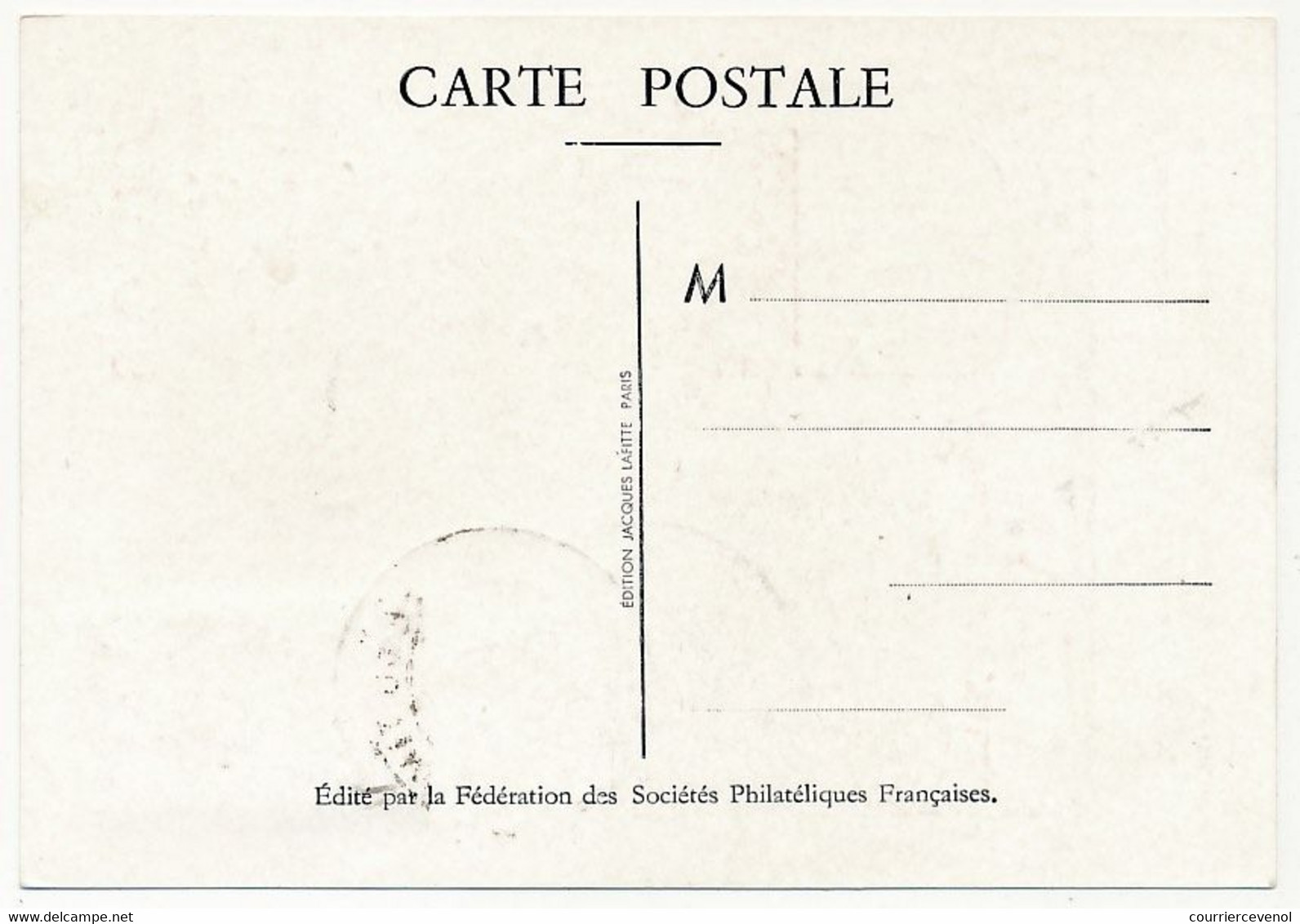 ALGERIE - Carte Fédérale - Journée Du Timbre 1947 LOUVOIS - Sidi-Bel-Abbès - 13 Mars 1947 - Cartoline Maximum