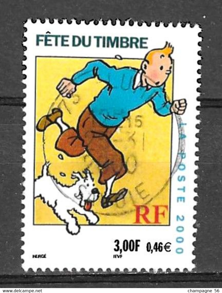 FRANCE 2000 N° 3303a 13 1/2 X 13  OBLITERE 25.31.2000 / COULEUR NUANCE ET DEPLACER / LAMPE U.V. / SCANNE 3 PAS A VENDRE - Used Stamps