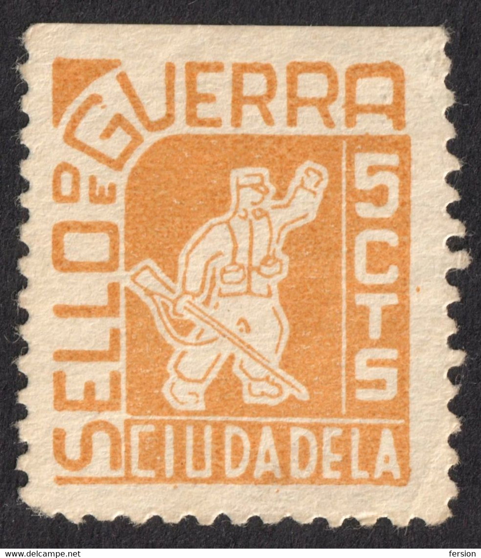 Civil War SPAIN Charity Cinderella Label Ciudadela Sello De Guerra LABEL VIGNETTE CINDERELLA TAX Soldier Gun - War Tax