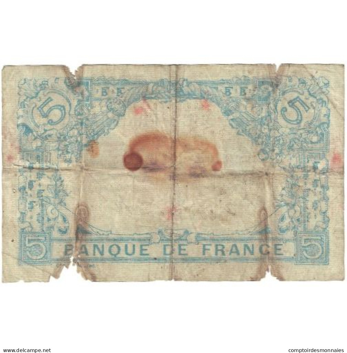 France, 5 Francs, Bleu, 1912, Z.960, B, Fayette:02.09, KM:70 - 5 F 1912-1917 ''Bleu''