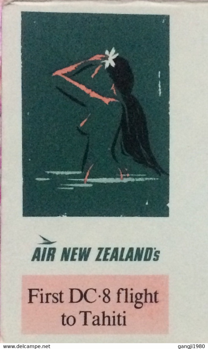 NEW ZEALAND, FRECH POLYNESIA 1967, ILLUSTRATE FIRST FLIGHT COVER TO TAHITI, FIRST DC-8 FLIGHT, NUDE LADY WOMEN, FLAG, FL - Briefe U. Dokumente