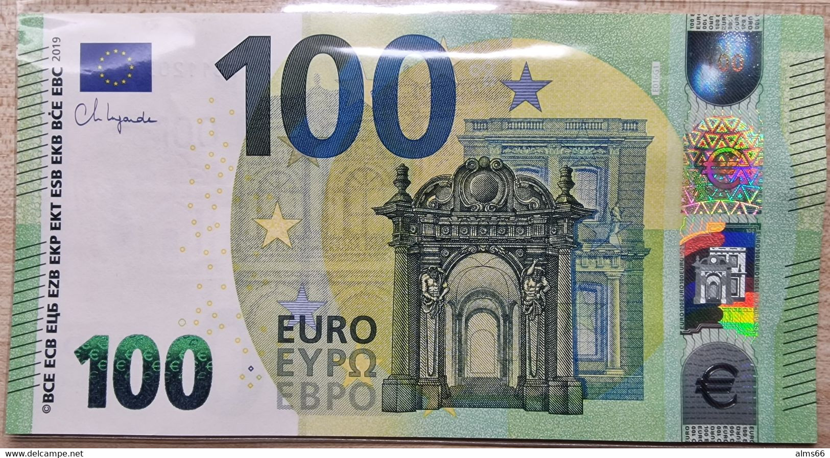 EuronotesK FREE SHIPPING 100 Euro 2019 UNC < EB >< E016 > France - Lagarde - 100 Euro