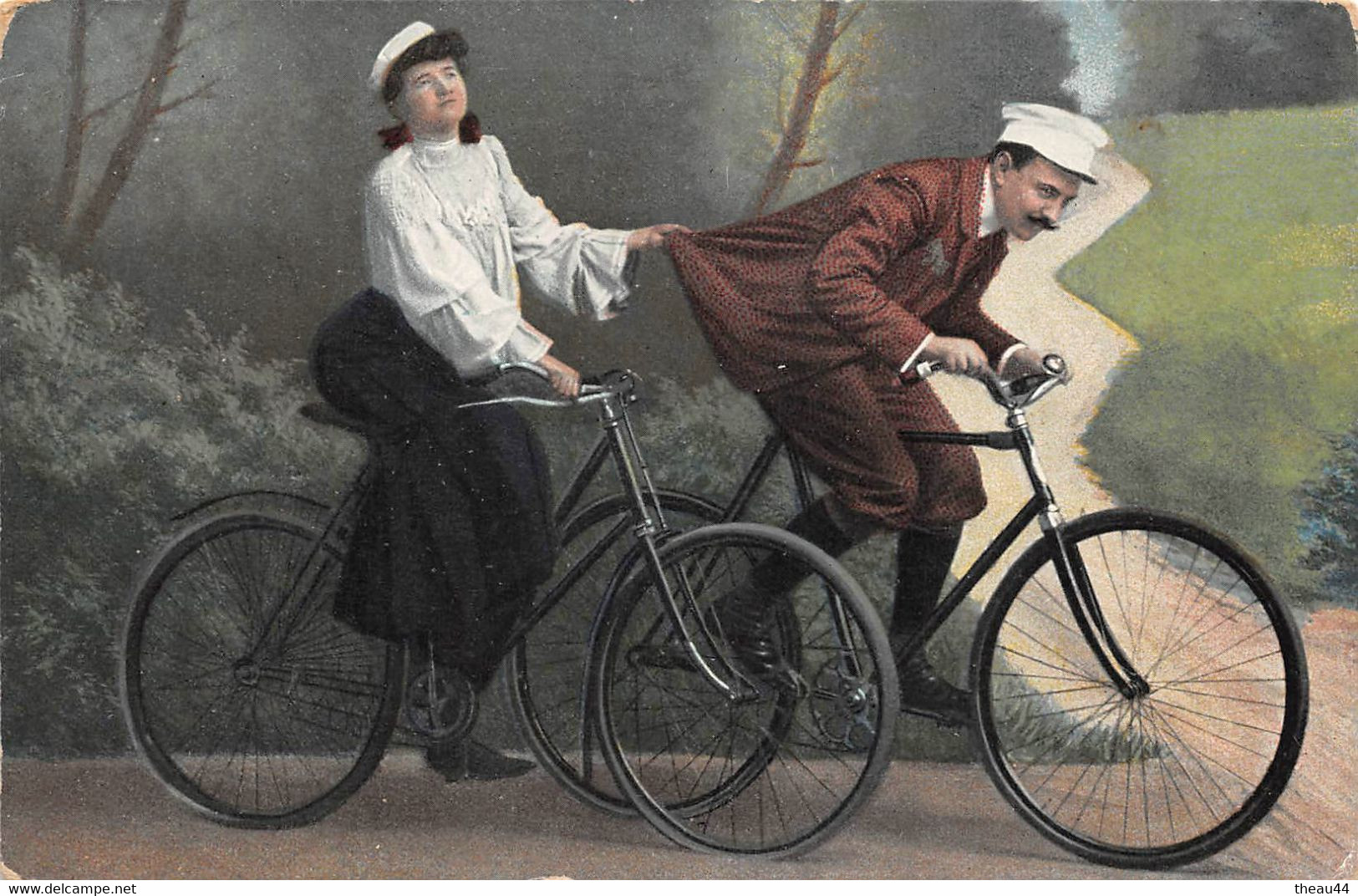 ¤¤   -  Lot De 2 Cartes Fantaisies   -  Un Couple Sur Des Vélos   -  Bicyclette   - - Sonstige & Ohne Zuordnung