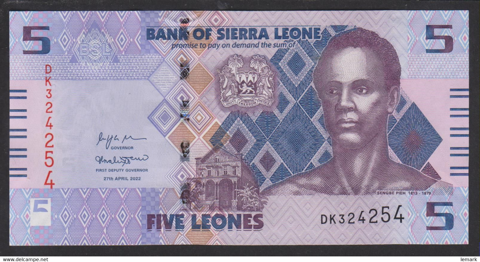 Sierra Leone 5 Leones 2022 P36 UNC - Sierra Leone