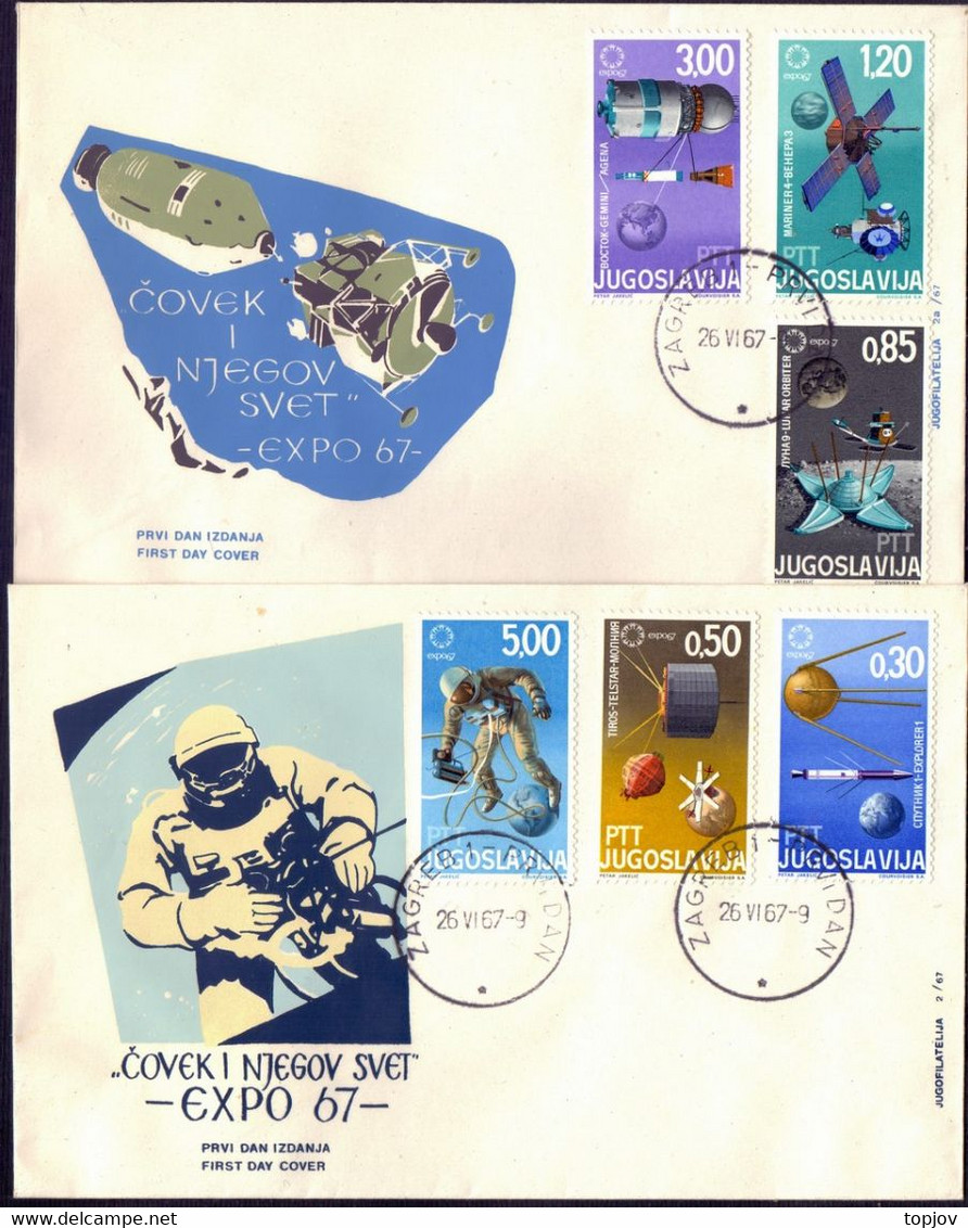 JUGOSLAVIA - SPACE - EXPO - SATELLITES - FDC - 1967 - 1967 – Montréal (Canada)