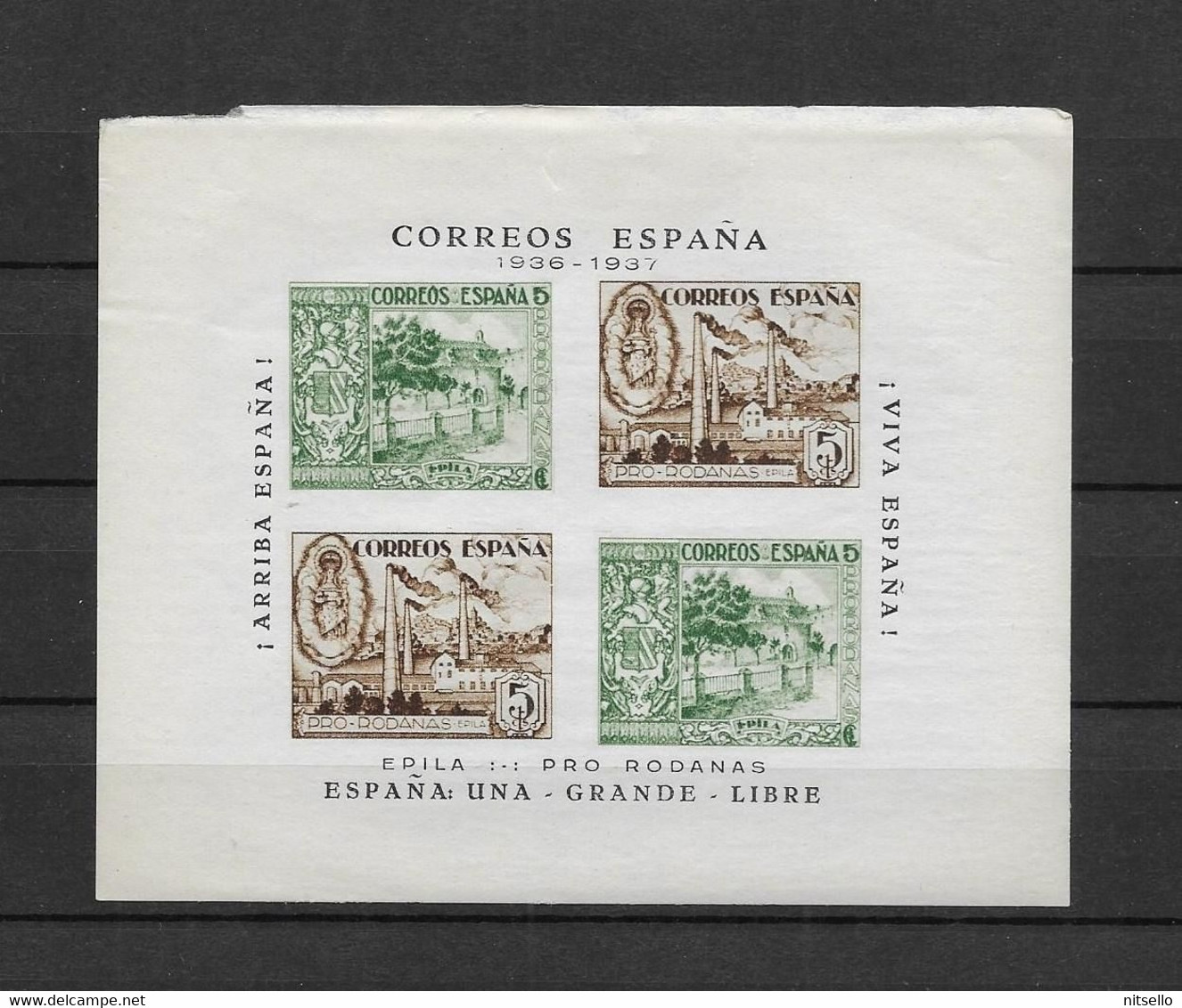 LOTE 2112B ///  GUERRA CIVIL - HB EPILA PRO RODANAS **MNH MANCHAS DEL TIEMPO AL DORSO - Nationalistische Ausgaben