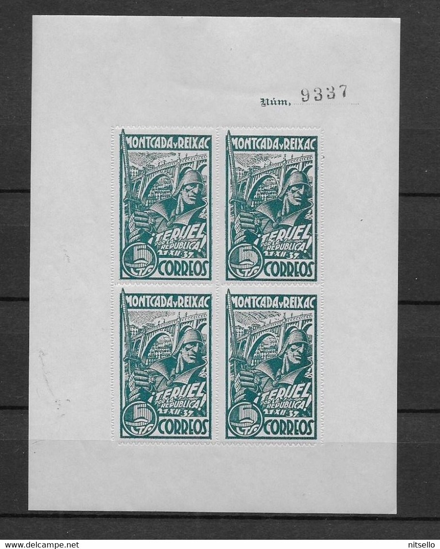 LOTE 2112C ///  (C090) GUERRA CIVIL - HB **MNH MONCADA Y REIXAC / TERUEL POR LA REPUBLICA - Republican Issues