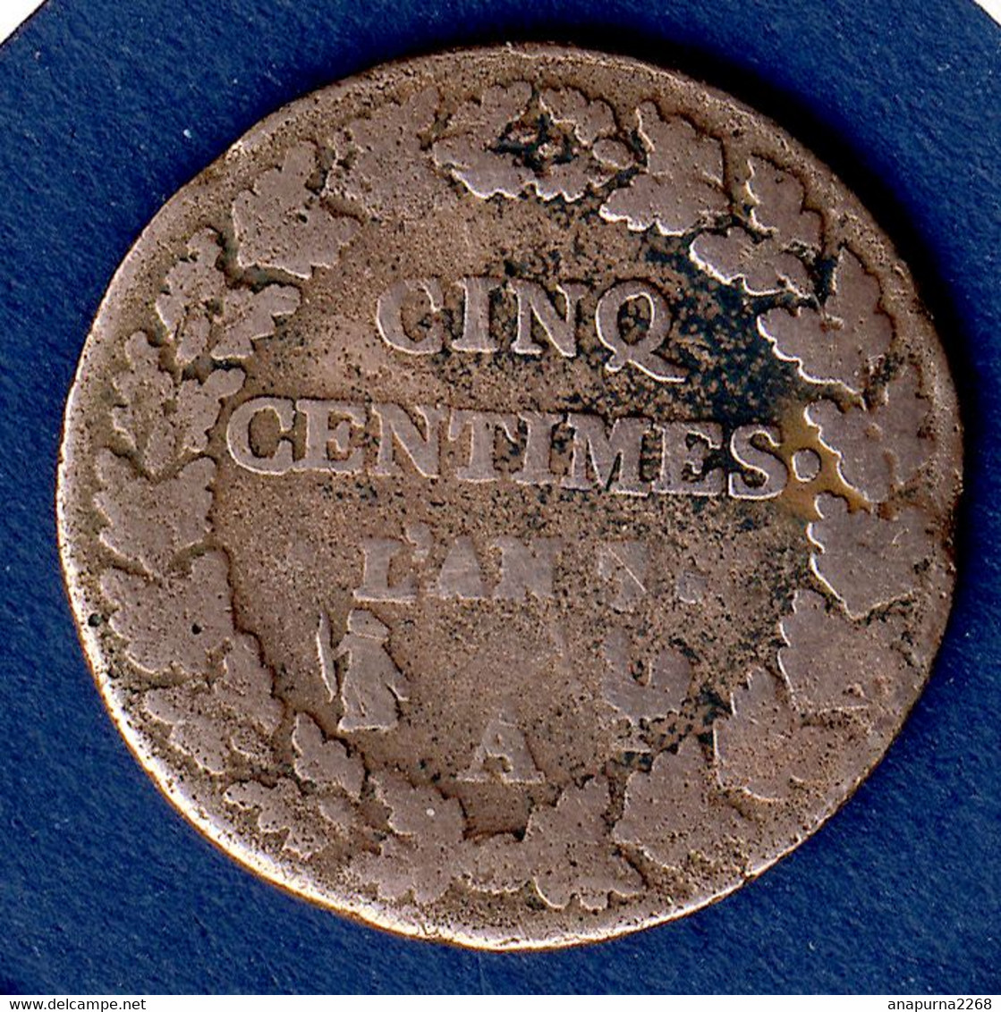 FRANCE..... CINQ CENTIMES DUPRE....AN 7 A - 1792-1804 Erste Französische Republik