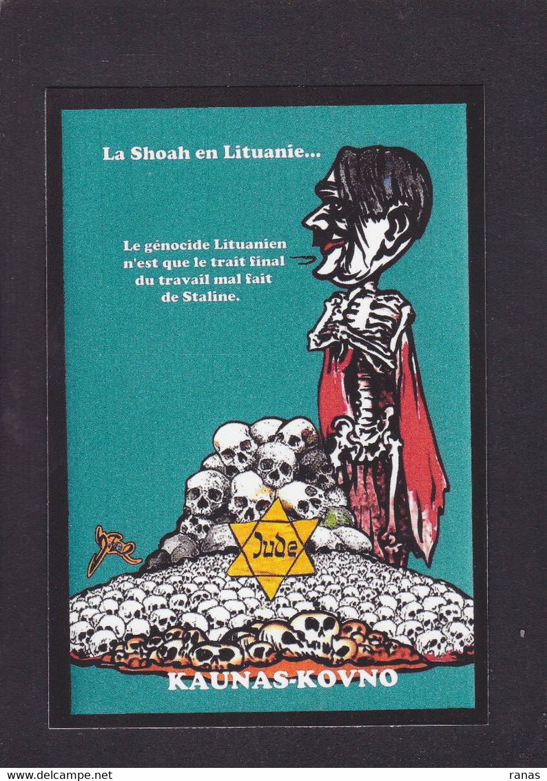 CPM Lituanie En 30 Ex. Numérotés Signés Par L'artiste JIHEL Judaïca Jewish Hitler Staline Squelette - Litauen