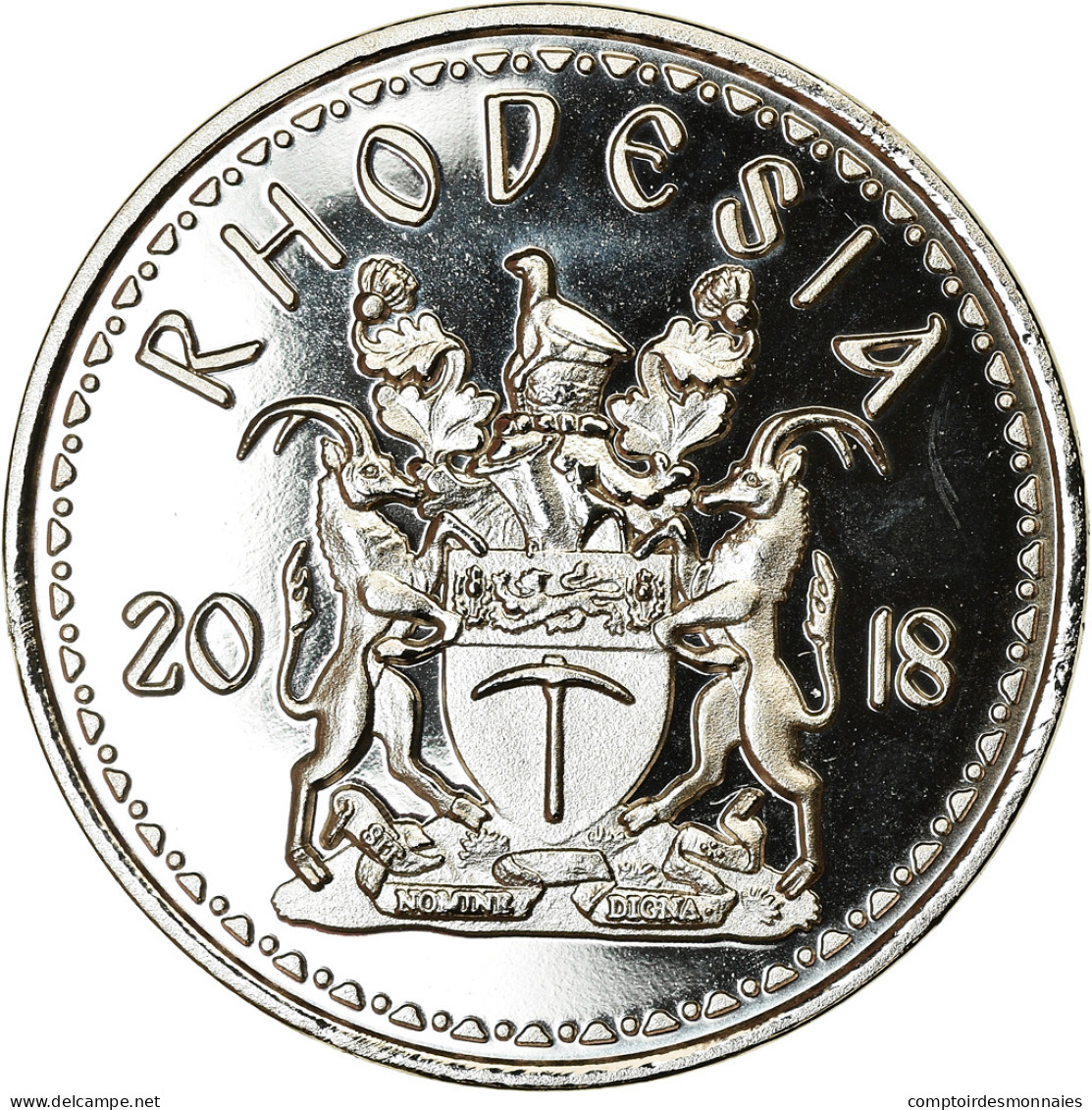 Monnaie, Rhodésie, 10 Cents, 2018, British Royal Mint, Rhinocéros, SPL, Nickel - Rhodesien