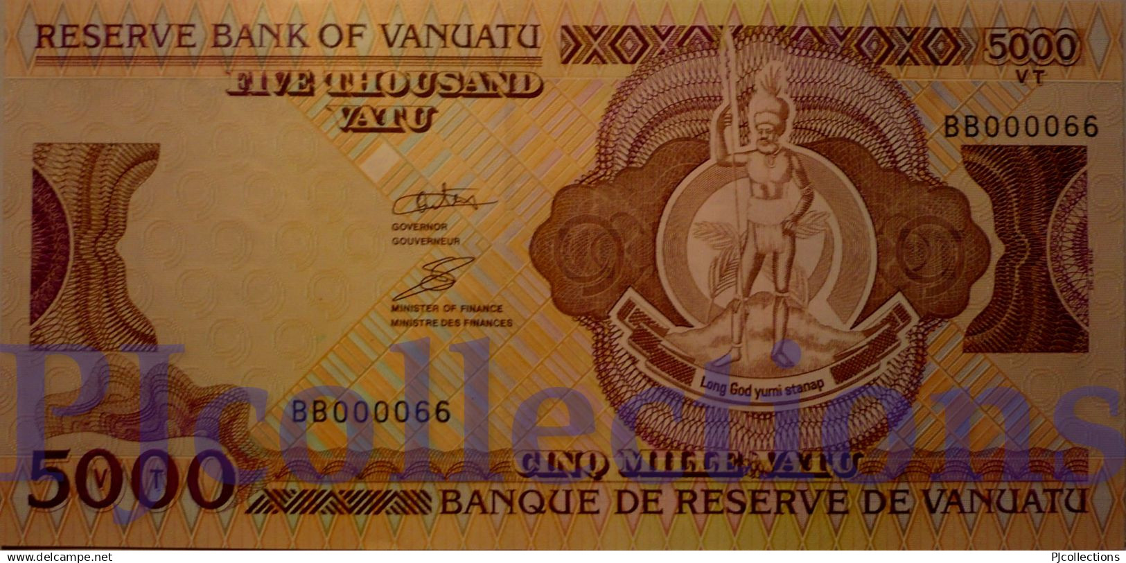 VANUATU 5000 VATU 2006 PICK 15 UNC LOW SERIAL NUMBER "BB000065" - Vanuatu