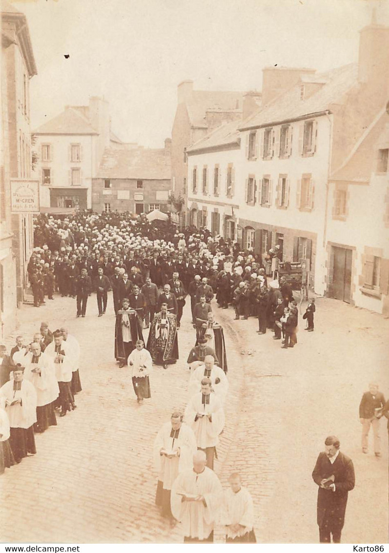 Ploudalmézeau * Une Procession * Photo Ancienne 1900 Format 11.4x8.2cm - Ploudalmézeau